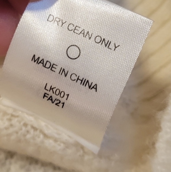 Quince Alpaca Wool Blend Diamond Stitch Creamy White Long Sleeve Jumper Sweater - Picture 8 of 10